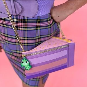 Loungefly Tangled Rapunzel Pascal Cake Slice Cosplay Crossbody Purse Bag